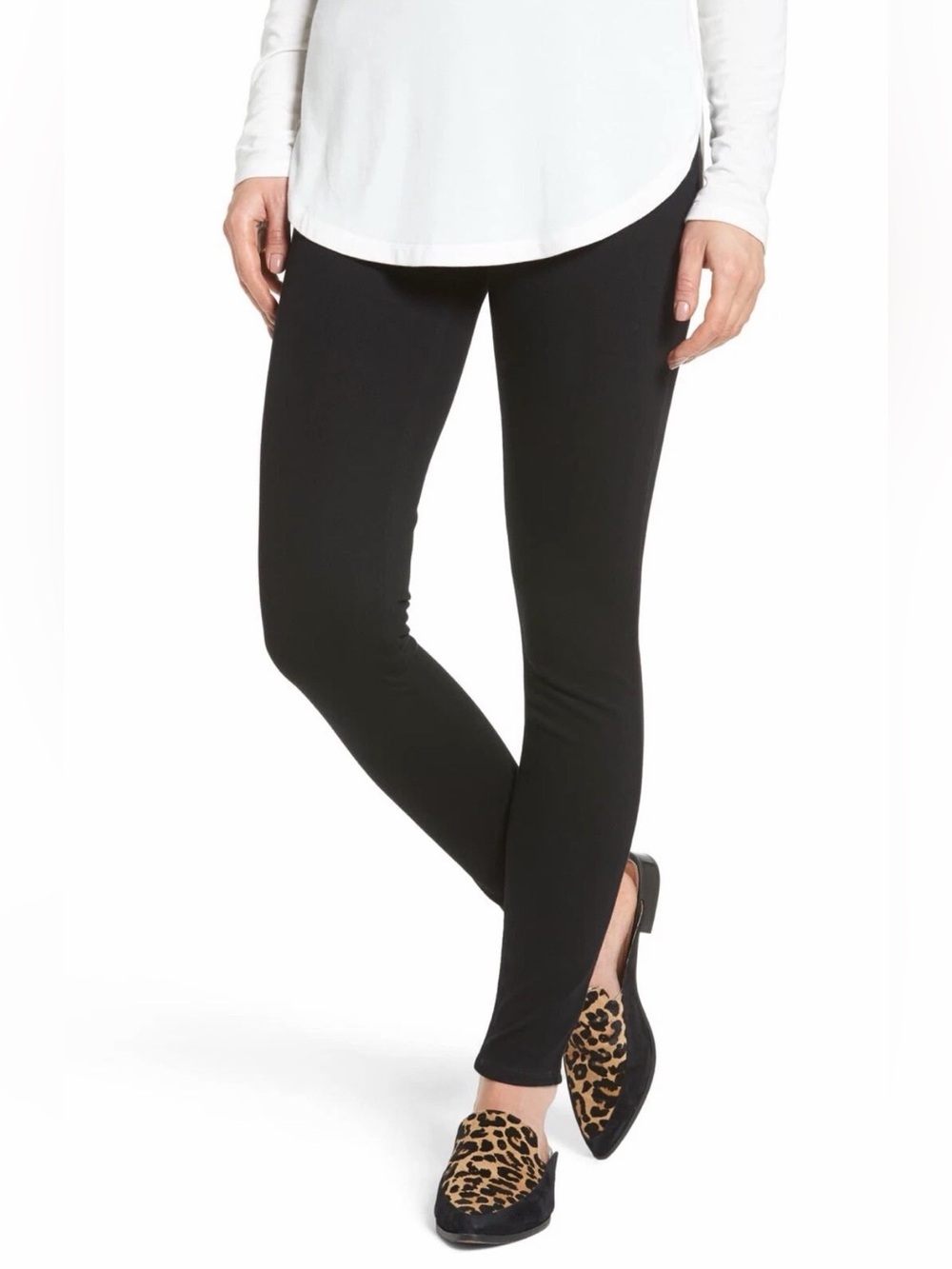 SPANX Black Skinny Jean-ish‎ Ankle Pull On Leggings Tummy Shaping Women’s Large